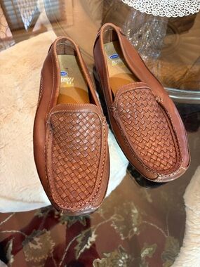dr scholl's shoes Men's Woven Leather Loafers - Brown